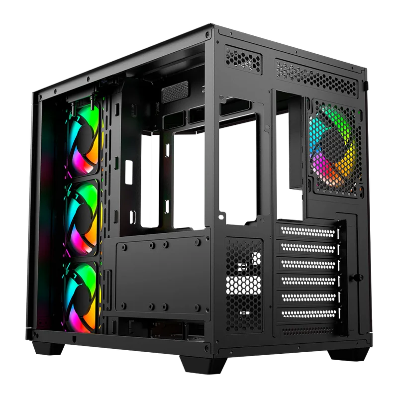 Gabinete Gamer Balam Rush Tank Master 9600tb / Media Torre / Atx - Micro Atx - Itx / Paneles Removibles Cristal Templado / 4x Ventiladores Argb / Soporte P/ Enfriamiento / Blanco C/ Negro / Br-938693