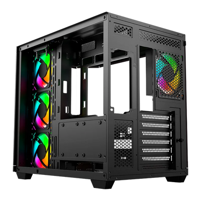 Gabinete Gamer Balam Rush Tank Master 9600tb / Media Torre / Atx - Micro Atx - Itx / Paneles Removibles Cristal Templado / 4x Ventiladores Argb / Soporte P/ Enfriamiento / Blanco C/ Negro / Br-938693