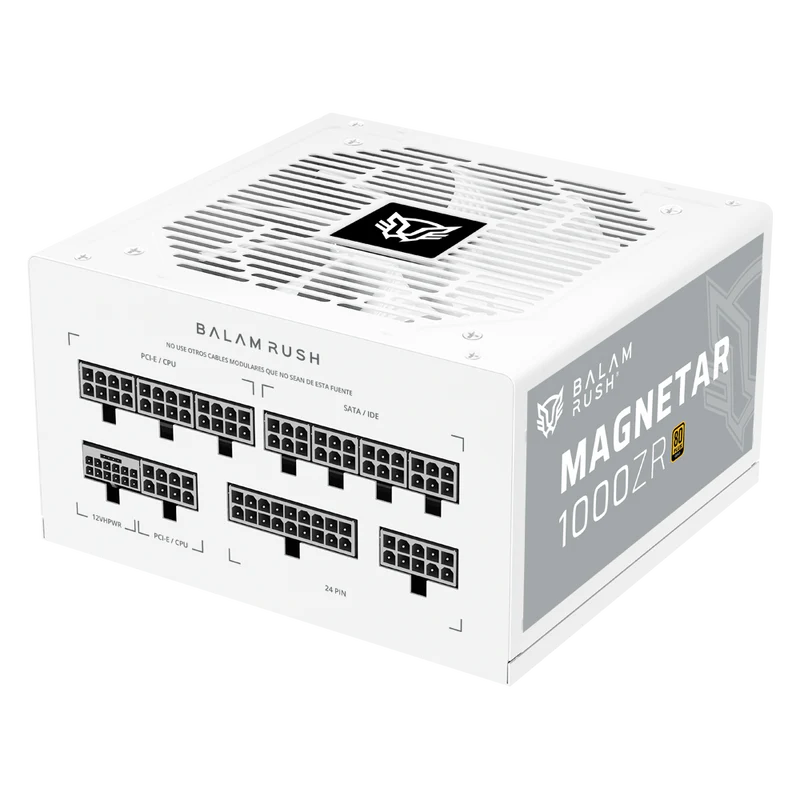 Fuente De Poder Gamer Balam Rush Magnetar 1000zr / 1000 W / Atx 3.0 / Full Modular / Certificada 80 Plus Gold / Bajo Nivel De Ruido / Uvp, Ovp, Opp Y Scp / Blanco / Br-940313