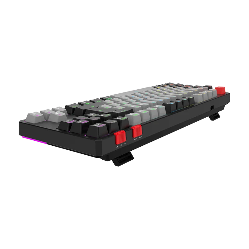 Teclado Gamer Balam Rush Level Pro Gk990 / Inalambrico / Multimedia / Rgb Dinamico / Recargable / EspaÑol / 105 Teclas / Gris-negro / Br-940368