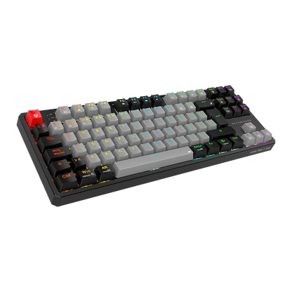Teclado Gamer Balam Rush Level Pro Gk990 / Inalambrico / Multimedia / Rgb Dinamico / Recargable / EspaÑol / 105 Teclas / Gris-negro / Br-940368