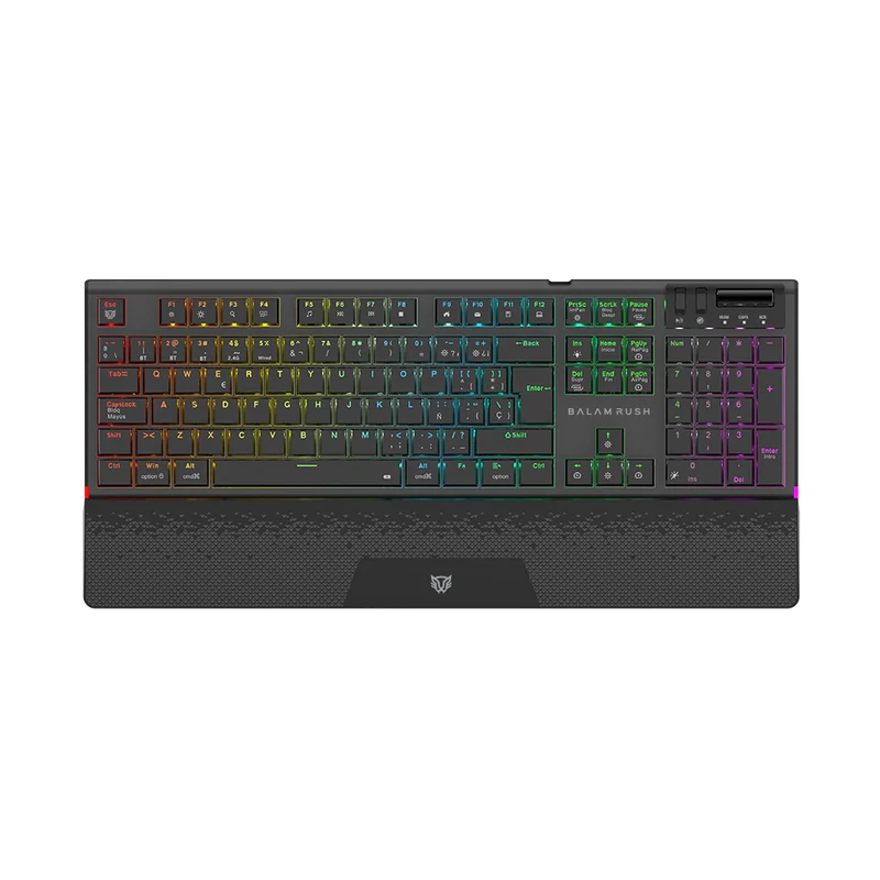 Teclado Gamer Balam Rush Dominate Expert Gk979i / Dual Recargable / Usb C - Bt Dongle / Multidispositivos / Rgb / 105 Teclas / EspaÑol / Ergonomico / Mecanico / Win- Ios - Android / Negro / Br-940382