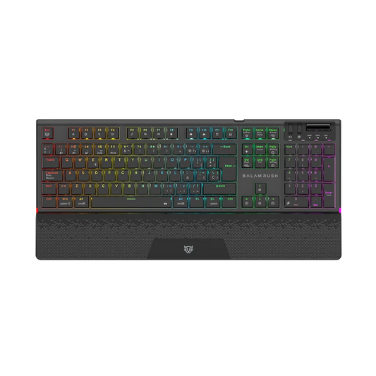 Teclado Gamer Balam Rush Dominate Expert Gk979i / Dual Recargable / Usb C - Bt Dongle / Multidispositivos / Rgb / 105 Teclas / EspaÑol / Ergonomico / Mecanico / Win- Ios - Android / Negro / Br-940382