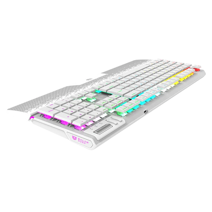 Teclado Gamer Balam Rush Dominate Expert Gk979i / Dual Recargable / Usb C - Bt Dongle / Multidispositivos / Rgb / 105 Teclas / EspaÑol / Ergonomico / Mecanico / Win- Ios - Android/ Blanco / Br-940399