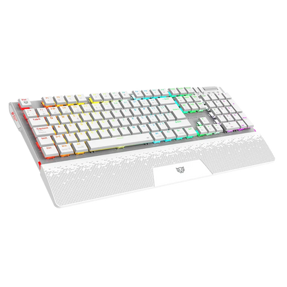 Teclado Gamer Balam Rush Dominate Expert Gk979i / Dual Recargable / Usb C - Bt Dongle / Multidispositivos / Rgb / 105 Teclas / EspaÑol / Ergonomico / Mecanico / Win- Ios - Android/ Blanco / Br-940399
