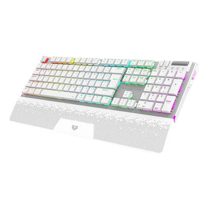 Teclado Gamer Balam Rush Dominate Expert Gk979i / Dual Recargable / Usb C - Bt Dongle / Multidispositivos / Rgb / 105 Teclas / EspaÑol / Ergonomico / Mecanico / Win- Ios - Android/ Blanco / Br-940399