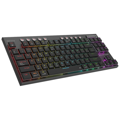 Teclado Gamer Dominate Expert Gk959 / Inalambrico Dual / Mecanico / Ilumnacion Rgb / Recargable / 87 Teclas / Win - Mac - Android - Consolas De Juego / EspaÑol / Dongle-bt 5.0 / Negro / Br-940405