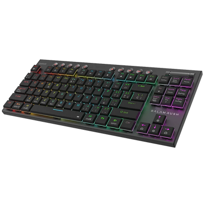 Teclado Gamer Dominate Expert Gk959 / Inalambrico Dual / Mecanico / Ilumnacion Rgb / Recargable / 87 Teclas / Win - Mac - Android - Consolas De Juego / EspaÑol / Dongle-bt 5.0 / Negro / Br-940405