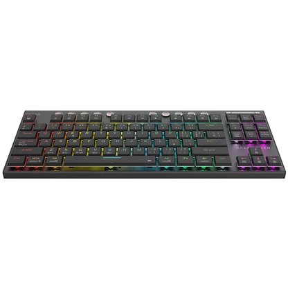 Teclado Gamer Dominate Expert Gk959 / Inalambrico Dual / Mecanico / Ilumnacion Rgb / Recargable / 87 Teclas / Win - Mac - Android - Consolas De Juego / EspaÑol / Dongle-bt 5.0 / Negro / Br-940405