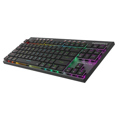 Teclado Gamer Dominate Expert Gk959 / Inalambrico Dual / Mecanico / Ilumnacion Rgb / Recargable / 87 Teclas / Win - Mac - Android - Consolas De Juego / EspaÑol / Dongle-bt 5.0 / Negro / Br-940405