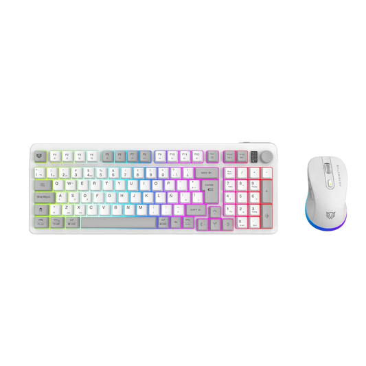 Kit Gamer Balam Rush Squad Conquest Pro Kg525 / Teclado Y Mouse / Dual / Dongle Usb - Bt / EspaÑol / 97 Teclas / Recargable / Iluminacion Rgb / Win / Optico / 7200 Dpi Ajustable / Blanco / Br-940436