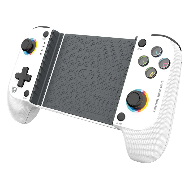 Gamepad Gamer Balam Rush Kontrol Move G626 / Game Pad Control / Inalambrico -bt 5.0 / P- Celular / Android - Ios / Rgb / Recargable / Turbo - Vibracion Dual / Joystick Anti Drift / Blanco / Br-940481