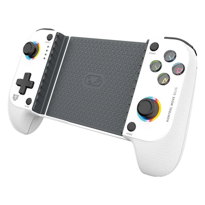 Gamepad Gamer Balam Rush Kontrol Move G626 / Game Pad Control / Inalambrico -bt 5.0 / P- Celular / Android - Ios / Rgb / Recargable / Turbo - Vibracion Dual / Joystick Anti Drift / Blanco / Br-940481
