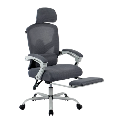 Silla Gamer Balam Rush Bolt Nou G / Hasta 130 Kg / Inclinacion 140 Grados / Piston Clase 3 / Reposapies Acojinado / Cojin Cervical / Cabecera Adaptable / Gris / Br-940559