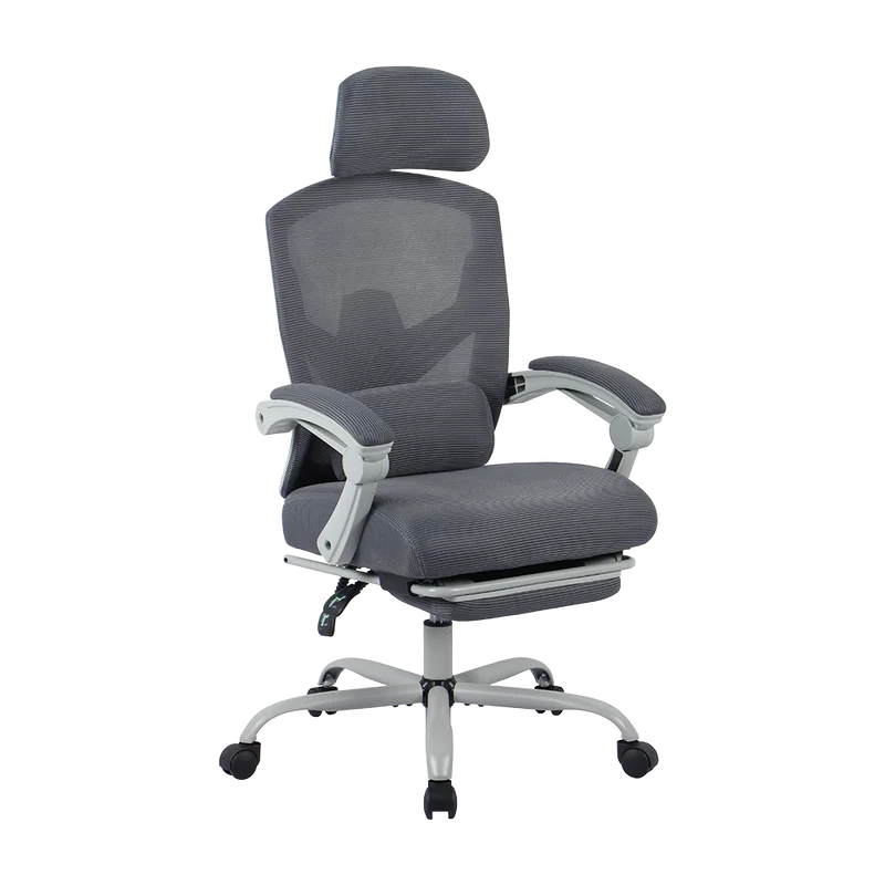 Silla Gamer Balam Rush Bolt Nou G / Hasta 130 Kg / Inclinacion 140 Grados / Piston Clase 3 / Reposapies Acojinado / Cojin Cervical / Cabecera Adaptable / Gris / Br-940559