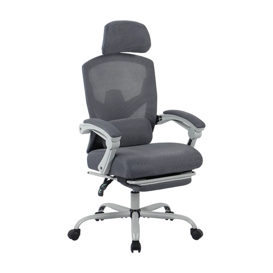 Silla Gamer Balam Rush Bolt Nou G / Hasta 130 Kg / Inclinacion 140 Grados / Piston Clase 3 / Reposapies Acojinado / Cojin Cervical / Cabecera Adaptable / Gris / Br-940559