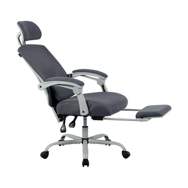 Silla Gamer Balam Rush Bolt Nou G / Hasta 130 Kg / Inclinacion 140 Grados / Piston Clase 3 / Reposapies Acojinado / Cojin Cervical / Cabecera Adaptable / Gris / Br-940559