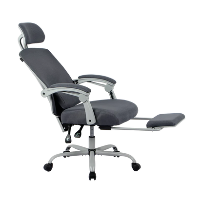 Silla Gamer Balam Rush Bolt Nou G / Hasta 130 Kg / Inclinacion 140 Grados / Piston Clase 3 / Reposapies Acojinado / Cojin Cervical / Cabecera Adaptable / Gris / Br-940559
