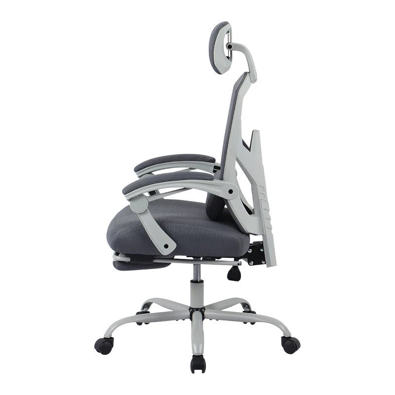 Silla Gamer Balam Rush Bolt Nou G / Hasta 130 Kg / Inclinacion 140 Grados / Piston Clase 3 / Reposapies Acojinado / Cojin Cervical / Cabecera Adaptable / Gris / Br-940559