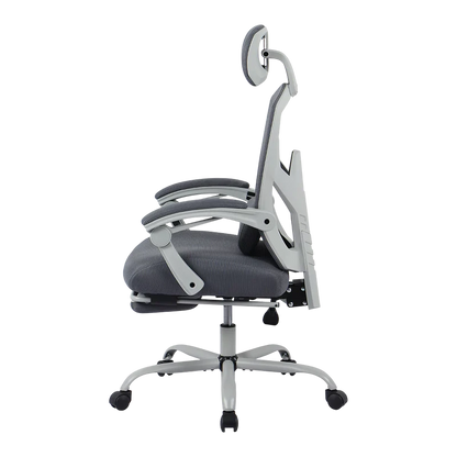 Silla Gamer Balam Rush Bolt Nou G / Hasta 130 Kg / Inclinacion 140 Grados / Piston Clase 3 / Reposapies Acojinado / Cojin Cervical / Cabecera Adaptable / Gris / Br-940559