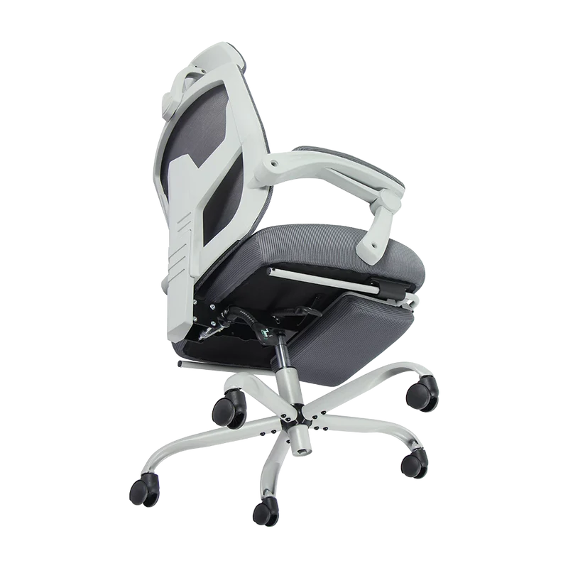 Silla Gamer Balam Rush Bolt Nou G / Hasta 130 Kg / Inclinacion 140 Grados / Piston Clase 3 / Reposapies Acojinado / Cojin Cervical / Cabecera Adaptable / Gris / Br-940559