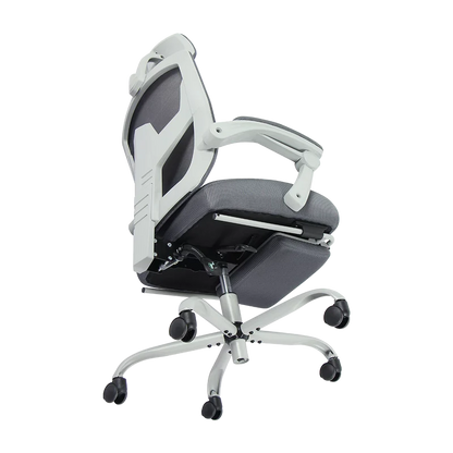 Silla Gamer Balam Rush Bolt Nou G / Hasta 130 Kg / Inclinacion 140 Grados / Piston Clase 3 / Reposapies Acojinado / Cojin Cervical / Cabecera Adaptable / Gris / Br-940559
