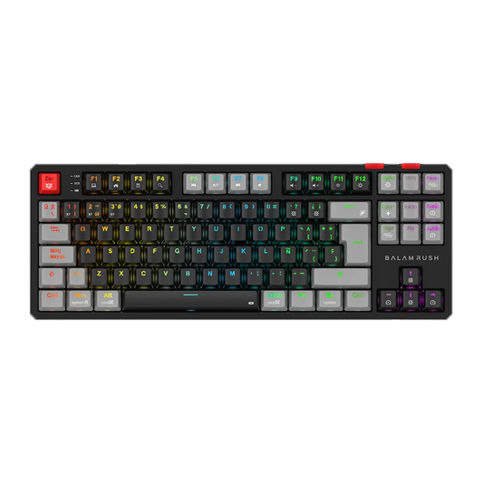 Teclado Gamer Balam Rush Level Pro Gk990 / Inalambrico Dual / Usb C - Dongle Usb - Bt 5.0 / 5 Dispositivos / Rgb / 88 Teclas / EspaÑol / Win- Mac - Android / Mecanico / Multimedia / Negro / Br-940672