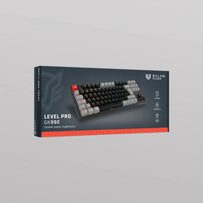 Teclado Gamer Balam Rush Level Pro Gk990 / Inalambrico Dual / Usb C - Dongle Usb - Bt 5.0 / 5 Dispositivos / Rgb / 88 Teclas / EspaÑol / Win- Mac - Android / Mecanico / Multimedia / Negro / Br-940672