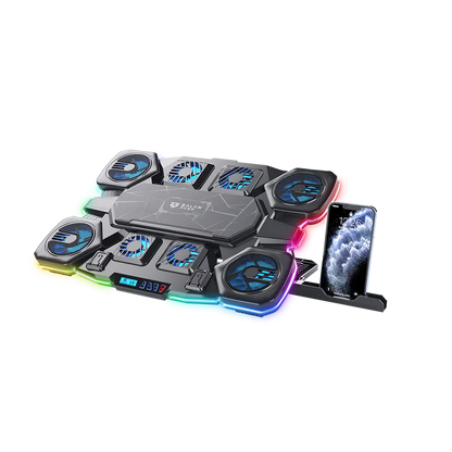 Base Enfriadora Gamer Balam Rush Eolox Cryotech Ef780 / Laptop 17 Pulg / Velocidad Ajustable / 7 Niveles De Altura / 10 Modos De Iluminacion / Soporte P- Celular / Placa Metalica / Negro / Br-941112
