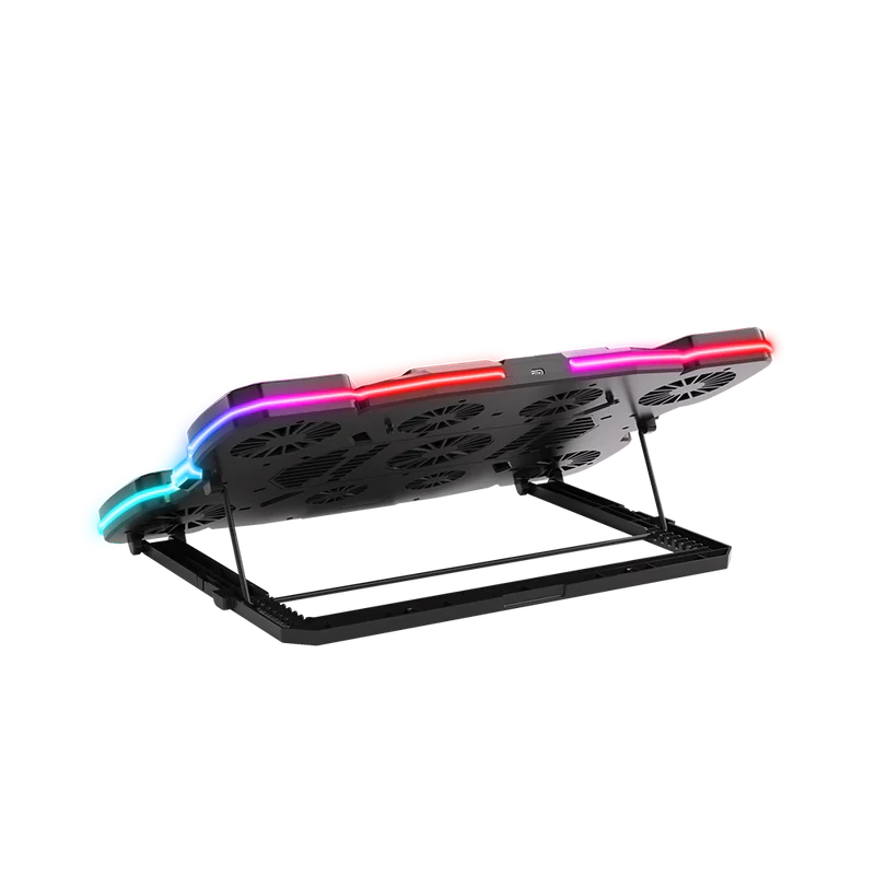Base Enfriadora Gamer Balam Rush Eolox Cryotech Ef780 / Laptop 17 Pulg / Velocidad Ajustable / 7 Niveles De Altura / 10 Modos De Iluminacion / Soporte P- Celular / Placa Metalica / Negro / Br-941112