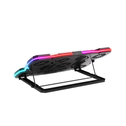 Base Enfriadora Gamer Balam Rush Eolox Cryotech Ef780 / Laptop 17 Pulg / Velocidad Ajustable / 7 Niveles De Altura / 10 Modos De Iluminacion / Soporte P- Celular / Placa Metalica / Negro / Br-941112