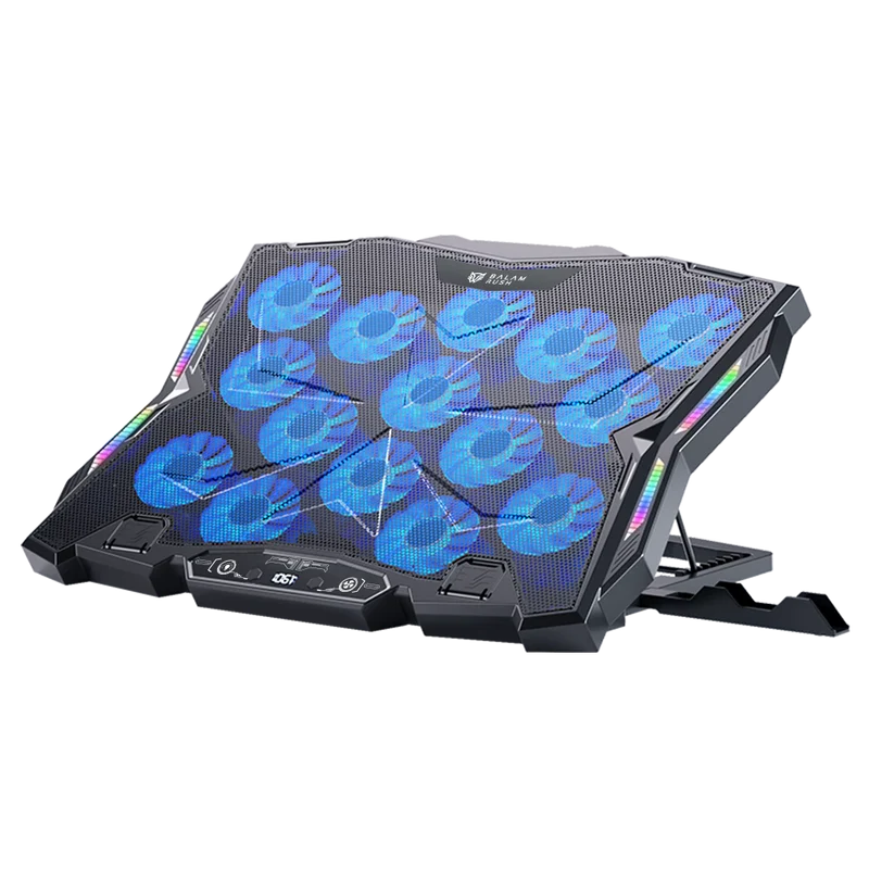 Base Enfriadora Gamer Balam Rush Eolox Frost Ef740 / Laptop 17 Pulg / 15 Ventiladores / Ajuste De Altura Y Velocidad / Iluminacion Rgb / Soporte P Celular / Puerto Usb A - Usb C / Negro / Br-941136