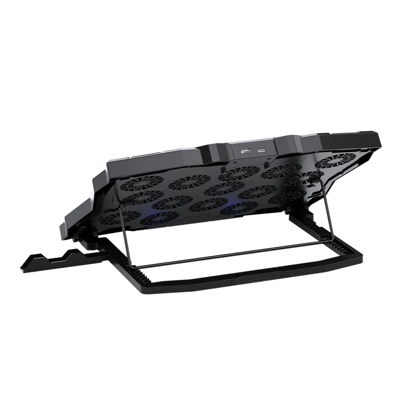 Base Enfriadora Gamer Balam Rush Eolox Frost Ef740 / Laptop 17 Pulg / 15 Ventiladores / Ajuste De Altura Y Velocidad / Iluminacion Rgb / Soporte P Celular / Puerto Usb A - Usb C / Negro / Br-941136