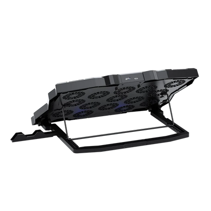 Base Enfriadora Gamer Balam Rush Eolox Frost Ef740 / Laptop 17 Pulg / 15 Ventiladores / Ajuste De Altura Y Velocidad / Iluminacion Rgb / Soporte P Celular / Puerto Usb A - Usb C / Negro / Br-941136