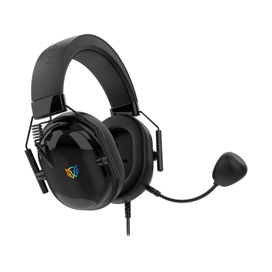 Audifonos Gamer Balam Rush Aviator Level Ha757 / Diadema Alambrica / Pc - Disp Moviles - Consolas / Sonido Estereo / Microfono Omnidireccional / Rgb Personalizable / Negro / Br-941167