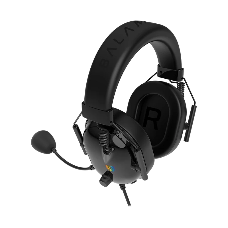 Audifonos Gamer Balam Rush Aviator Level Ha757 / Diadema Alambrica / Pc - Disp Moviles - Consolas / Sonido Estereo / Microfono Omnidireccional / Rgb Personalizable / Negro / Br-941167
