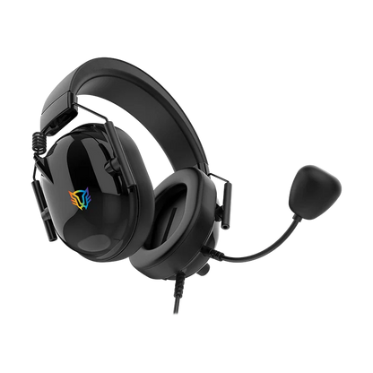 Audifonos Gamer Balam Rush Aviator Level Ha757 / Diadema Alambrica / Pc - Disp Moviles - Consolas / Sonido Estereo / Microfono Omnidireccional / Rgb Personalizable / Negro / Br-941167