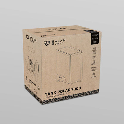 Gabinete Gamer Balam Rush Tank Polar 7900 / Media Torre / Atx - M-atx - Itx / Ventiladores Incluidos / Cristal Templado / Soporte Para Enfriamiento Liquido / Iluminacion Argb / Negro / Br-941471