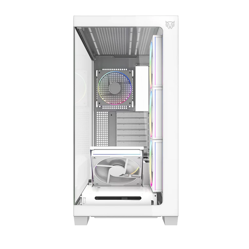 Gabinete Gamer Balam Rush Tank Polar 7900 / Media Torre / Atx - M-atx - Itx / Ventiladores Incluidos / Cristal Templado / Soporte Para Enfriamiento Liquido / Iluminacion Argb / Blanco / Br-941488
