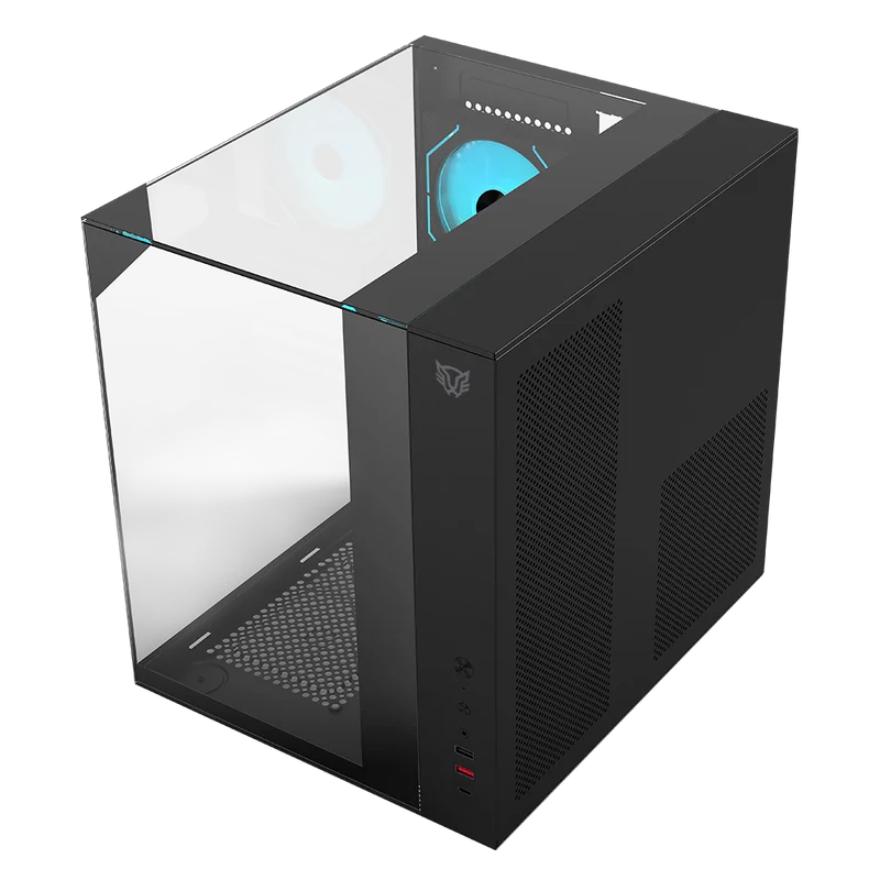 Gabinete Gamer Balam Rush Tank Majestic 6600 / Media Torre / Atx - Micro Atx - Itx / Ventiladores Argb / Cristal Templado / Soporte P/ Tarjeta Grafica 330 Mm / Dual Chamber / Negro / Br-941525
