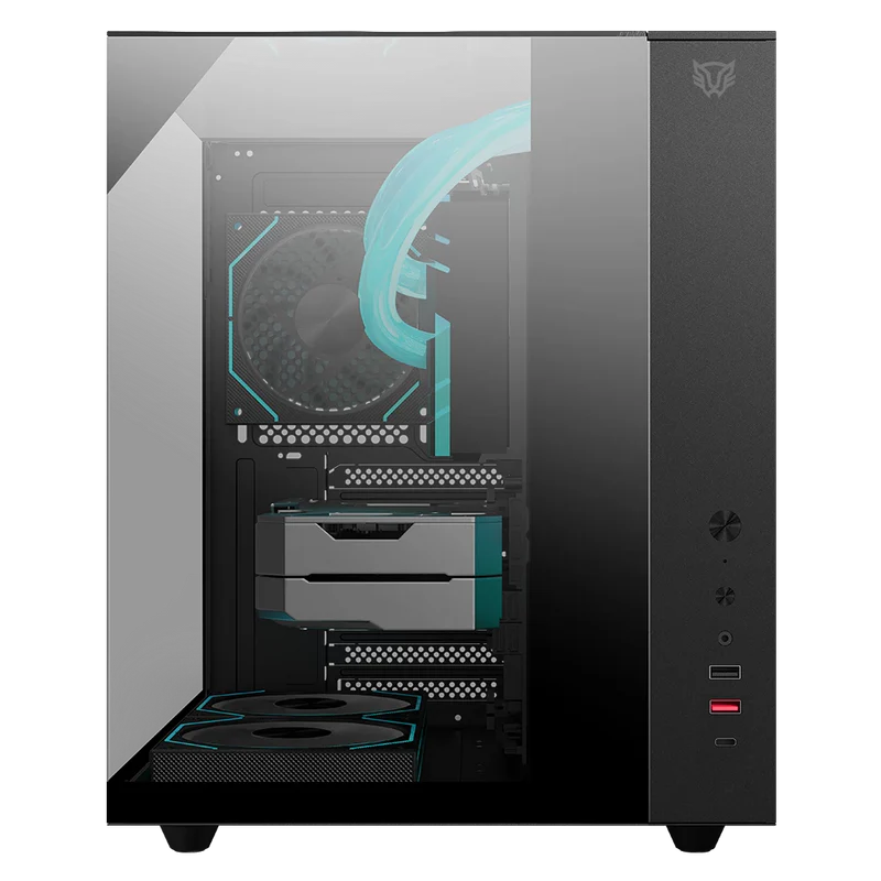 Gabinete Gamer Balam Rush Tank Majestic 6600 / Media Torre / Atx - Micro Atx - Itx / Ventiladores Argb / Cristal Templado / Soporte P/ Tarjeta Grafica 330 Mm / Dual Chamber / Negro / Br-941525