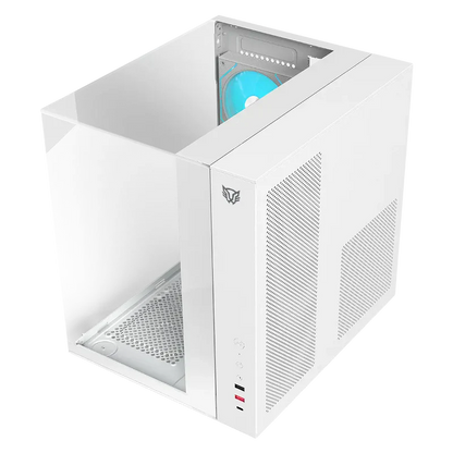 Gabinete Gamer Balam Rush Tank Majestic 6600 / Media Torre / Atx/micro Atx- Mini Itx / Ventiladores Argb 3x120 Mm / Triple Panel De Cristal Templado / Blanco / Br-941532