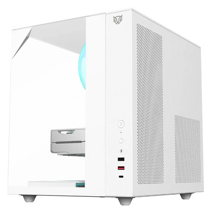 Gabinete Gamer Balam Rush Tank Majestic 6600 / Media Torre / Atx/micro Atx- Mini Itx / Ventiladores Argb 3x120 Mm / Triple Panel De Cristal Templado / Blanco / Br-941532