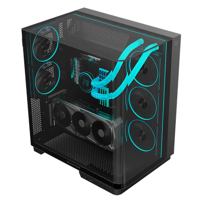 Gabinete Gamer Balam Rush Tank Expert Curve 7800 / Media Torre / Atx/micro Atx- Mini Itx / Ventiladores Argb Y Tiras Led / Panel Curvo De Cristal Templado / Negro / Br-941556