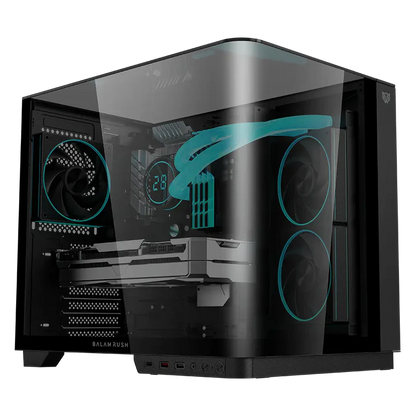 Gabinete Gamer Balam Rush Tank Expert Curve 6800 / Media Torre / Atx - Micro Atx - Itx / Ventiladores Argb Incluye 3x 120 Mm / Panel Curvo De Cristal Templado / Negro /br-941570