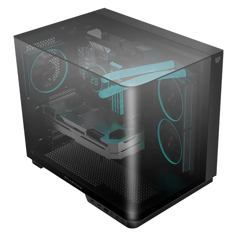 Gabinete Gamer Balam Rush Tank Expert Curve 6800 / Media Torre / Atx - Micro Atx - Itx / Ventiladores Argb Incluye 3x 120 Mm / Panel Curvo De Cristal Templado / Negro /br-941570