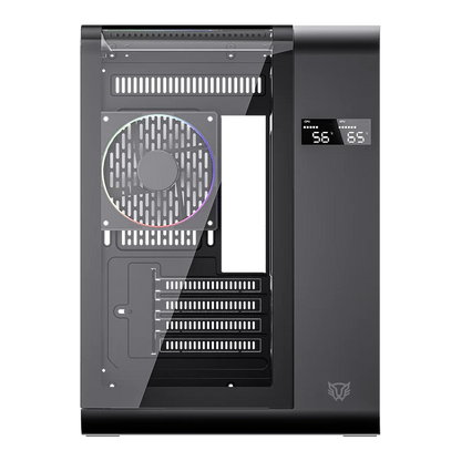 Gabinete Gamer Balam Rush Tank Expert Curve 6400 / Mini Torre / Matx - Itx / Ventilador Argb X3 / Max Gpu 350 Mm / Panel De Cristal - Filtro De Polvo / Pantalla Digital / Negro / Br-941617