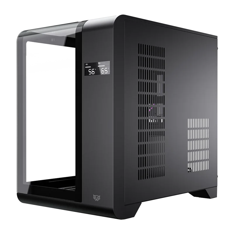 Gabinete Gamer Balam Rush Tank Expert Curve 6400 / Mini Torre / Matx - Itx / Ventilador Argb X3 / Max Gpu 350 Mm / Panel De Cristal - Filtro De Polvo / Pantalla Digital / Negro / Br-941617