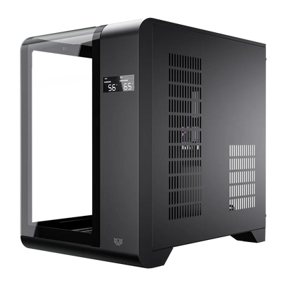 Gabinete Gamer Balam Rush Tank Expert Curve 6400 / Mini Torre / Matx - Itx / Ventilador Argb X3 / Max Gpu 350 Mm / Panel De Cristal - Filtro De Polvo / Pantalla Digital / Negro / Br-941617