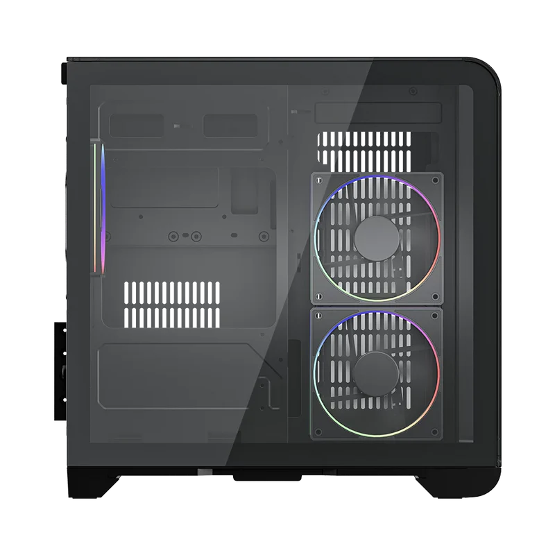 Gabinete Gamer Balam Rush Tank Expert Curve 6400 / Mini Torre / Matx - Itx / Ventilador Argb X3 / Max Gpu 350 Mm / Panel De Cristal - Filtro De Polvo / Pantalla Digital / Negro / Br-941617